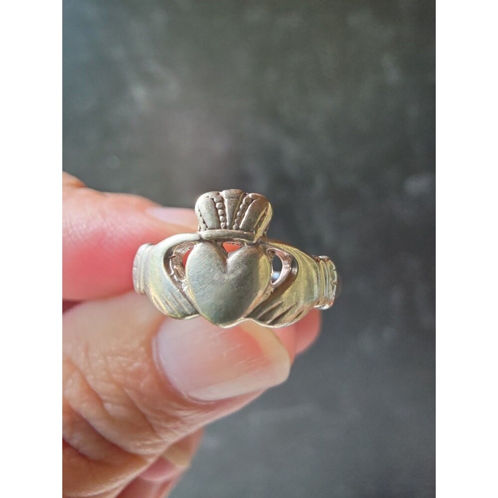 Irish 925 Sterling Silver Claddagh Ring, Size US 5.75 Vintage
